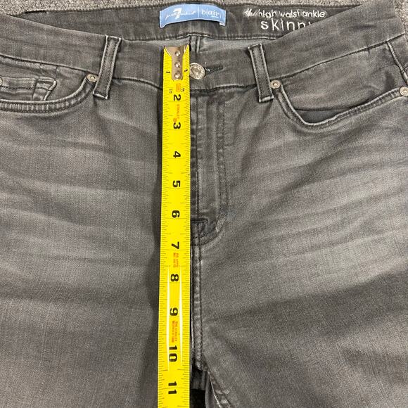 7 For All Mankind B(Air) The High Waist Ankle Skinny Jeans Gray Women's Size 29 - Picture 10 of 11